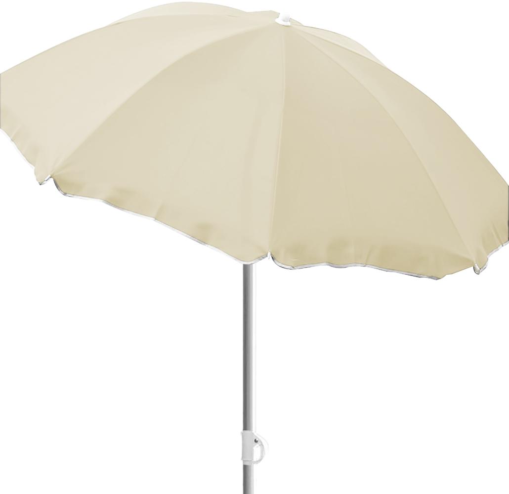 Sonnenschirm rund Ø1,80m beige Polyester knickbar UV Schutz Bild 1