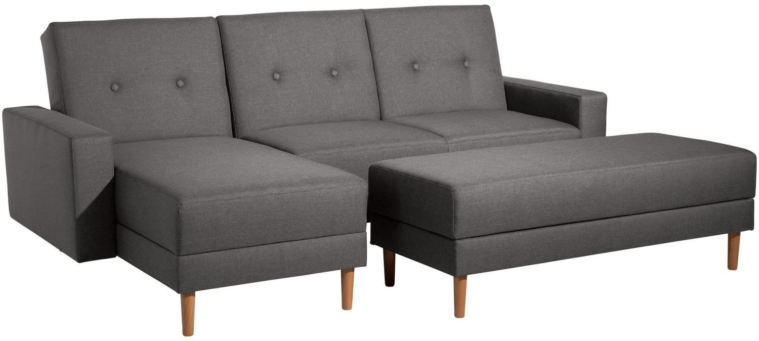 Schlafsofa Kaula Bezug Flachgewebe Erle natur / anthrazit 23017 Bild 1