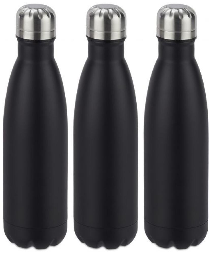 3 x Trinkflasche Edelstahl schwarz 10028160 Bild 1