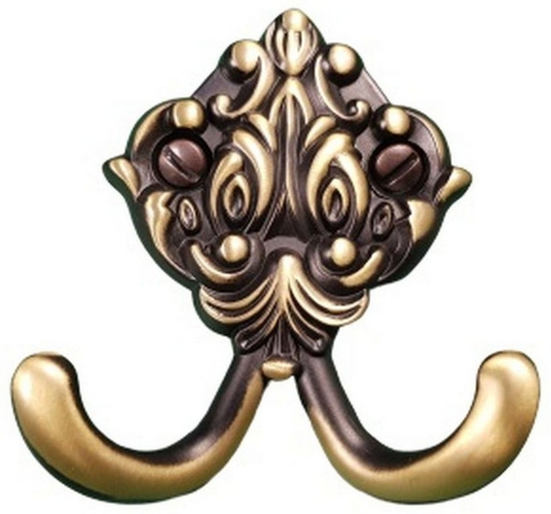 livingpoint24 Garderobenhaken Kleiderhaken Altmessing, Garderobenhaken Bronze antik, Wandhaken Bild 1