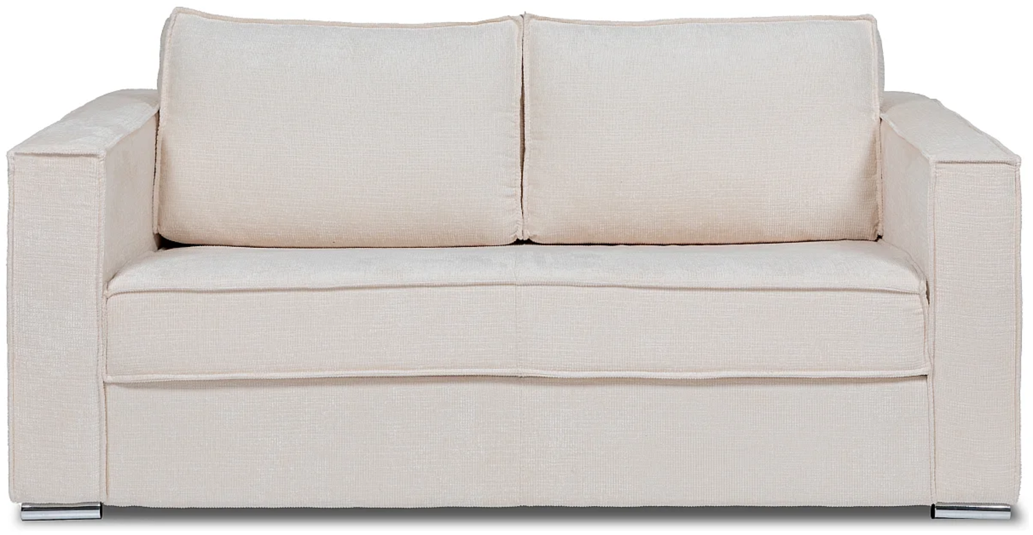 Vente-unique - Schlafsofa mit Matratze 3-Sitzer - Chenille-Stoff - Beige - Liegefläche 140 cm - Matratze 18 cm - LORETO Bild 1