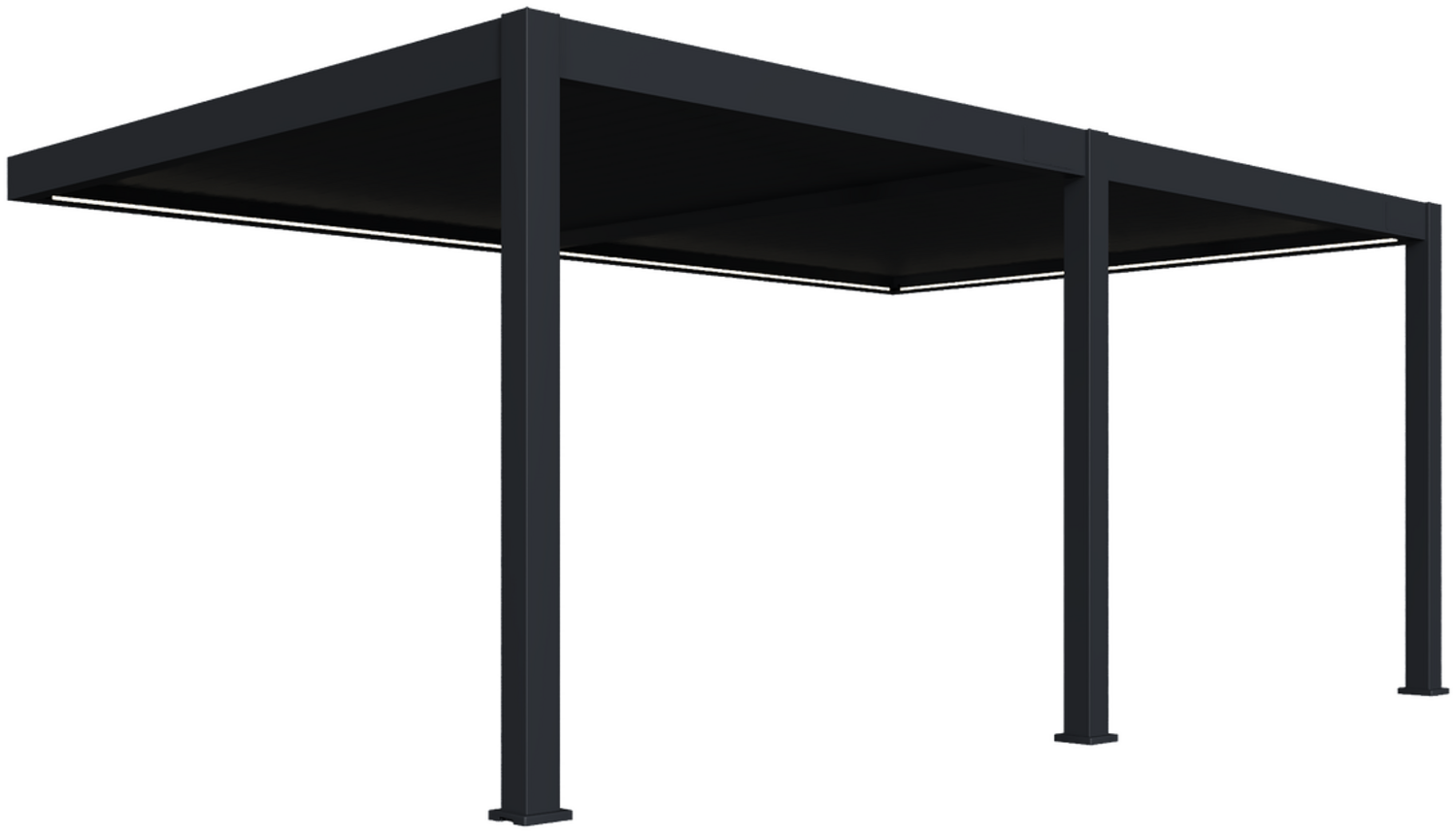 Weide E-Deluxe Plus | elektrische Wand Pergola mit LED | Voll Aluminium | 4 x 6 M | motorisiertes Lamellendach anthrazit Bild 1