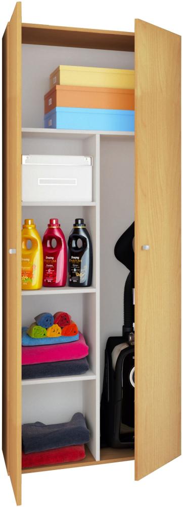 Mehrzweckschrank Kleiderschrank Hochschrank Garderobe Flur Schrank Buche Dekor Bild 1