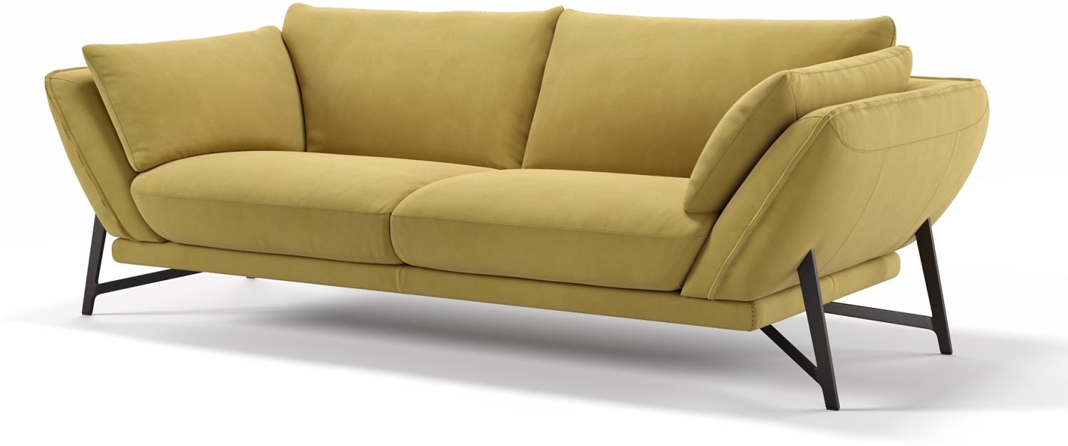 Sofanella Dreisitzer ESTELLA Stoffsofa Stoff Einzelsofa in Gelb S: 210 Breite x 99 Tiefe Bild 1