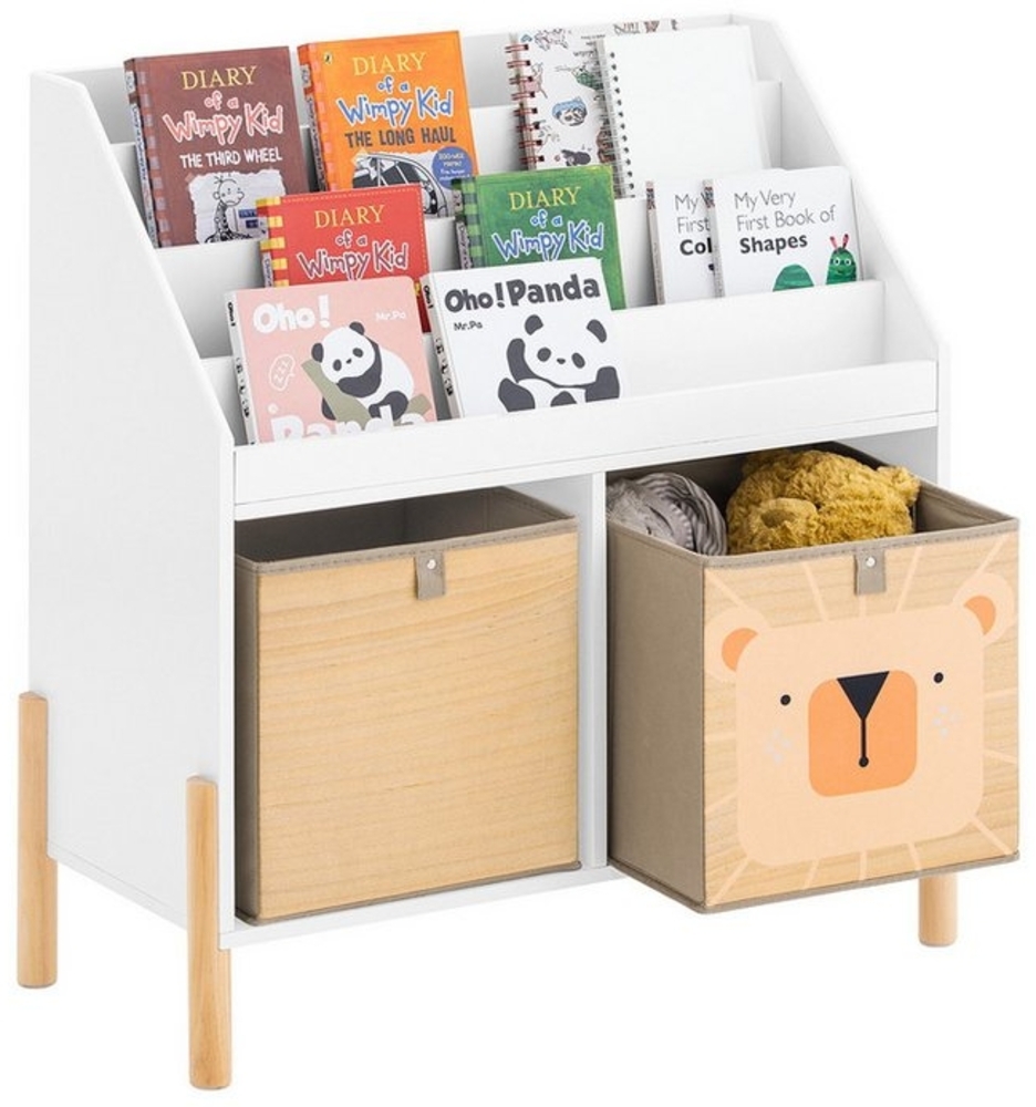 SoBuy Kinderregal KMB115, Bücherregal mit 4 Ablagefächern Standregal Kinder Aufbewahrungsregal Bild 1