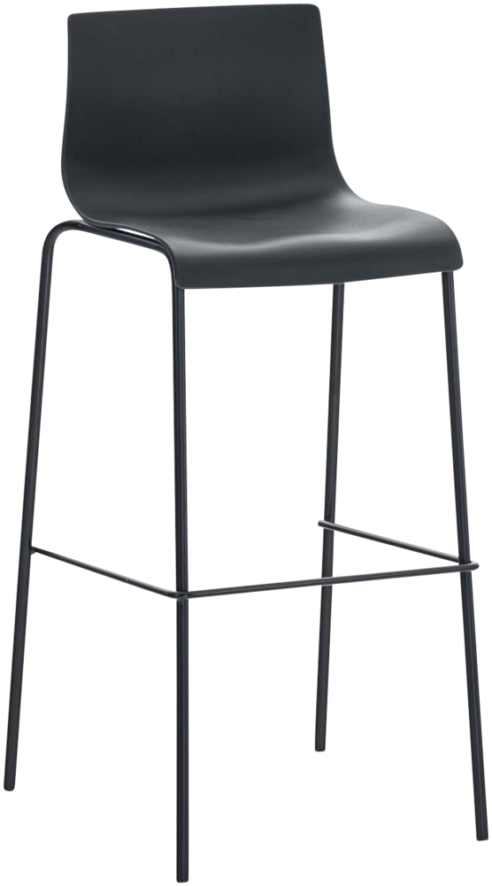 CLP Barhocker Hover Kunststoff 4-Fuß Gestell,schwarz schwarz Bild 1