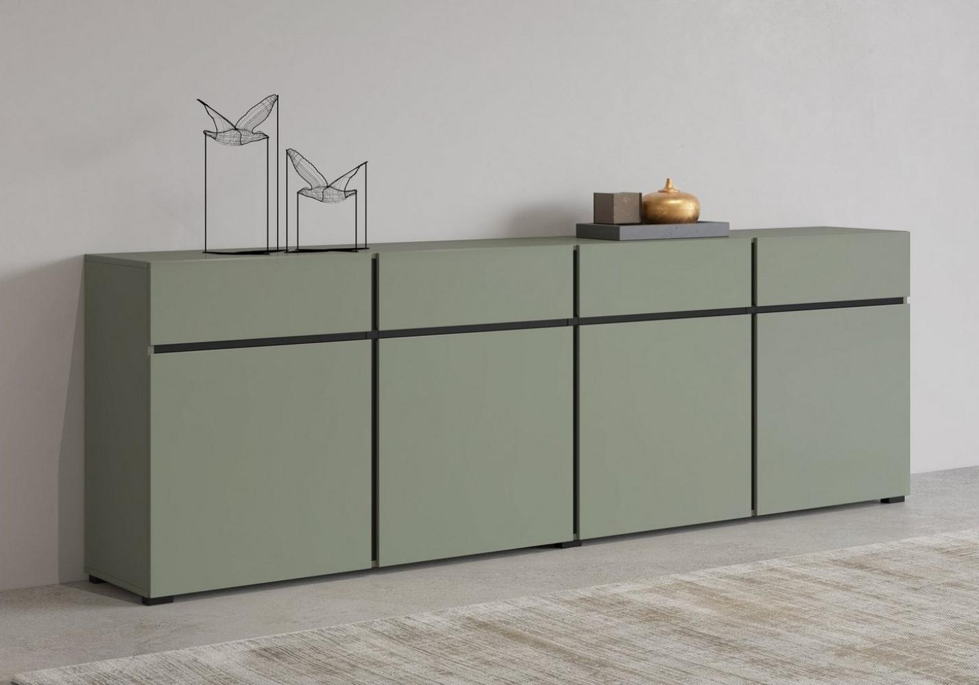 INOSIGN Sideboard Cross,Breite 225 cm, moderne grifflose Kommode,4 Türen/4 Schubkästen, Schubladenschrank mit viel Stauraum, Einlegeböden verstellbar Bild 1