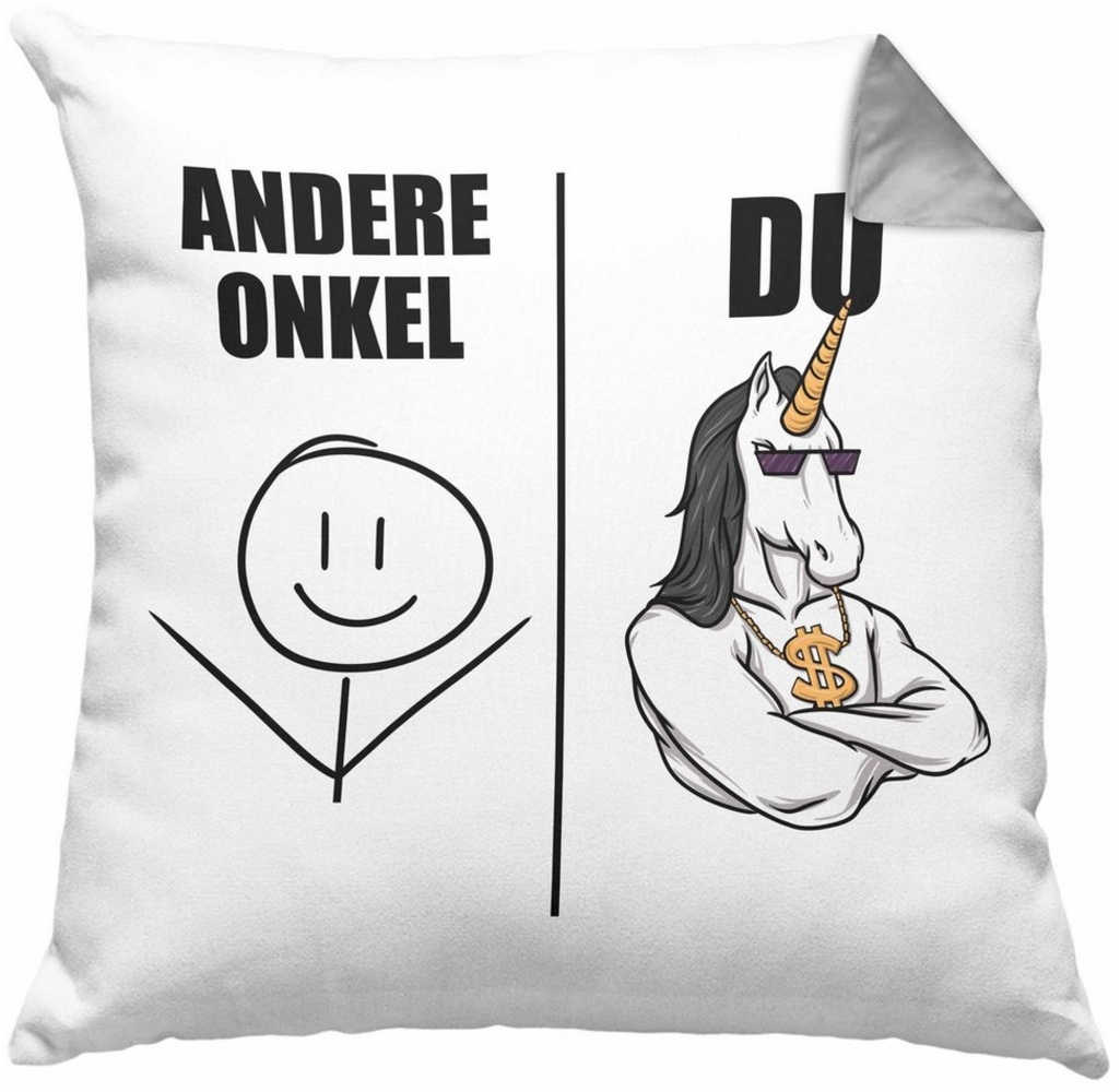 Trendation Dekokissen Bester Onkel Geschenk Kissen mit Füllung 40x40 Onkel Coole Geschenkide Bild 1