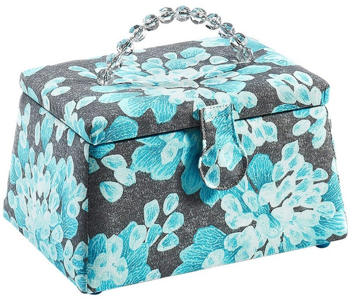 Kobolo Nähkorb Nähkästchen Trapezform in Grau und Türkis (grau und türkis) Bild 1