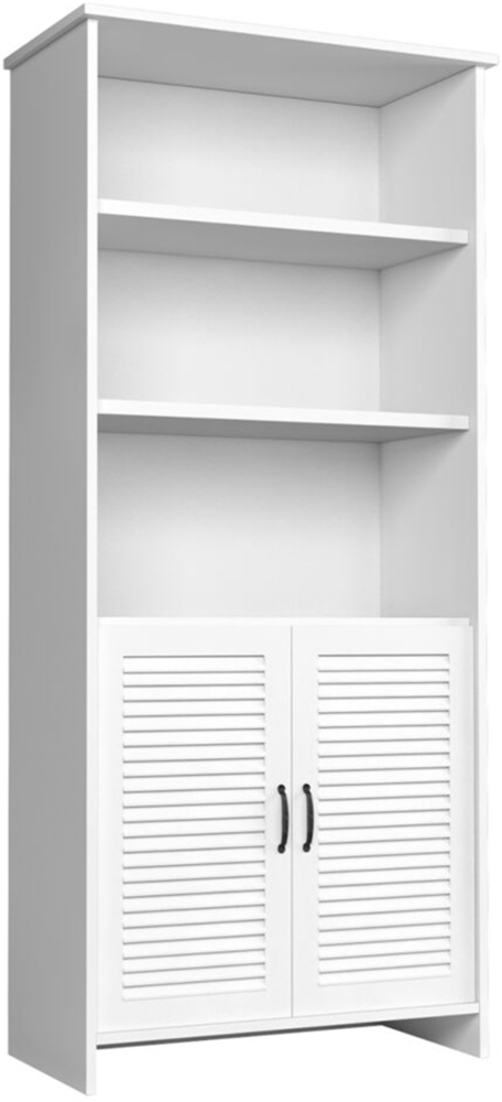 AX LIVING Weiß Regal Oliveria W2D modernes freistehendes Bücherregal Bild 1