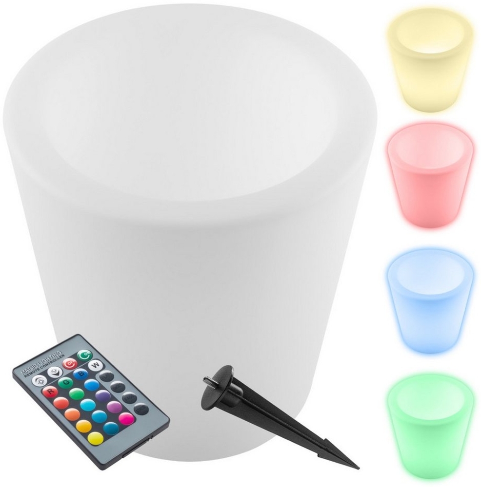 tectake LED Gartenleuchte Leuchtzylinder Luminous Curve Cooler, LED, mit Fernbedienung, Stylischer LED-Leuchtzylinder mit indirekter Beleuchtung Bild 1