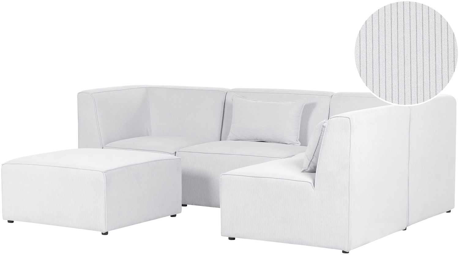 Sofa mit Ottomane LEMVIG Cremeweiß Bild 1