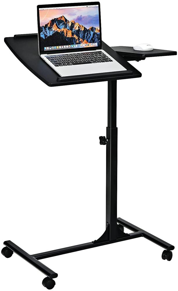 COSTWAY Laptoptisch auf Rollen 95 x 64 x 45 cm Schwarz Bild 1