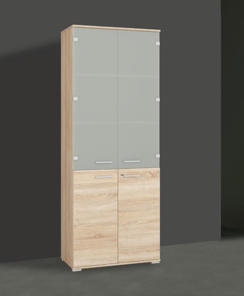 Aktenschrank "Optimal" Büroschrank 79cm Sonoma Eiche hell abschließbar Bild 1