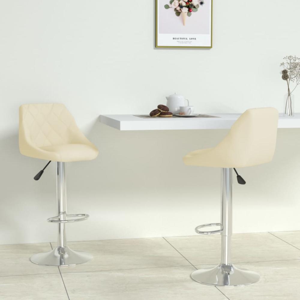 vidaXL Barhocker 2 Stk. Creme Kunstleder 335183 Bild 1