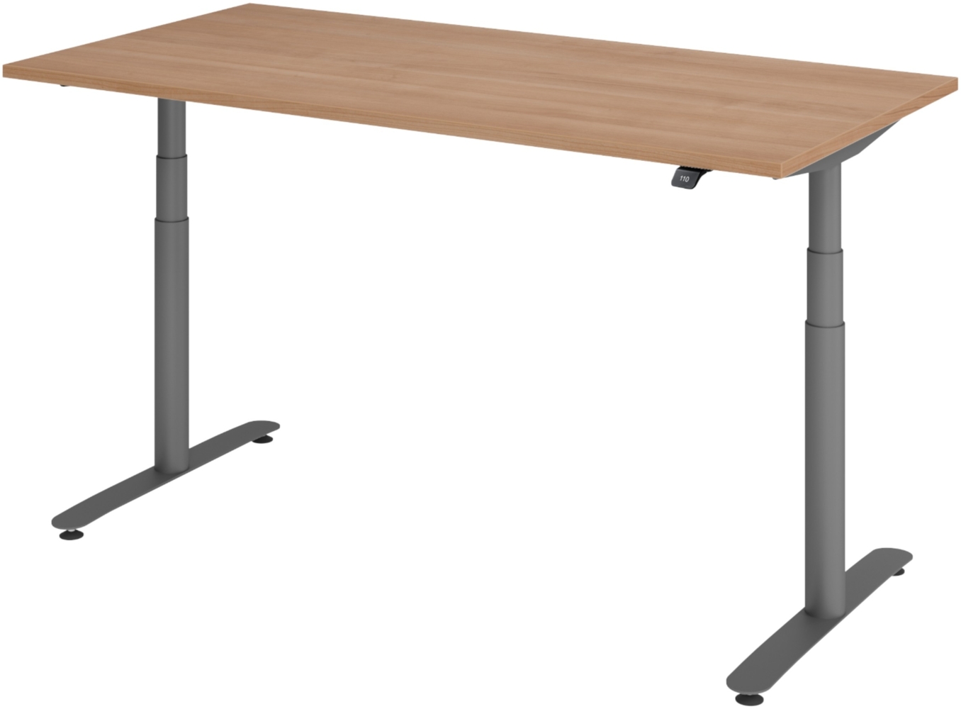 bümö elektrisch höhenverstellbarer Schreibtisch 160x80 cm mit Memory, Bluetooth & App-Steuerung - Schreibtisch höhenverstellbar elektrisch , elektrischer Schreibtisch Nussbaum, Gestell graphit, XDLR-16-N-G Bild 1