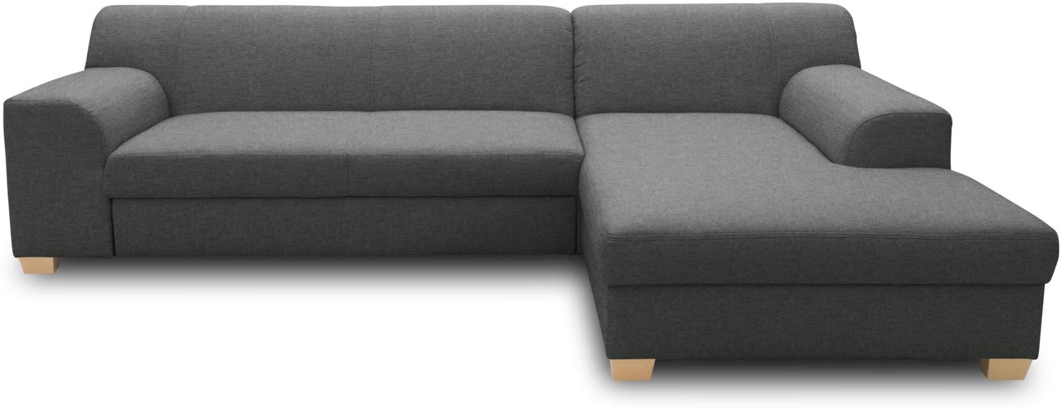 DOMO Collection Ecksofa Tinos, L-Sofa, Eckcouch mit Schlaffunktion, Schlafsofa Couch, L-form, 273x157 cm in dunkelgrau Bild 1