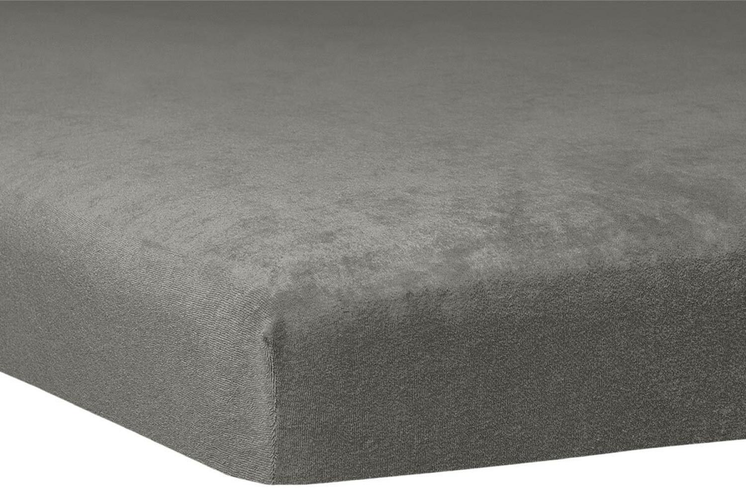 Traumschlaf Flausch Biber Topper Spannbettlaken|140x200 cm - 160x200 cm| schiefer Bild 1