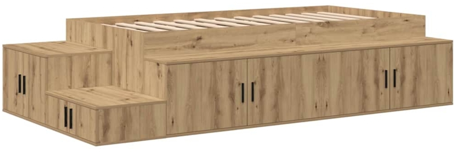 vidaXL Aufbewahrungsbettgestell Artisan-Eiche 80 cm Holzwerkstoff 3335580 Bild 1
