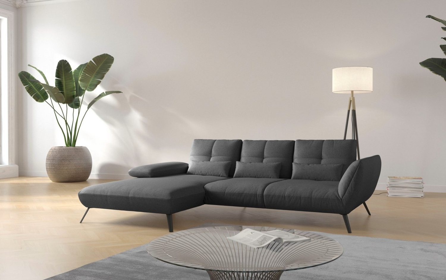 Places of Style Ecksofa Mikado L-Form, inkl. Sitztiefenverstellung und Armteilverstellung Bild 1