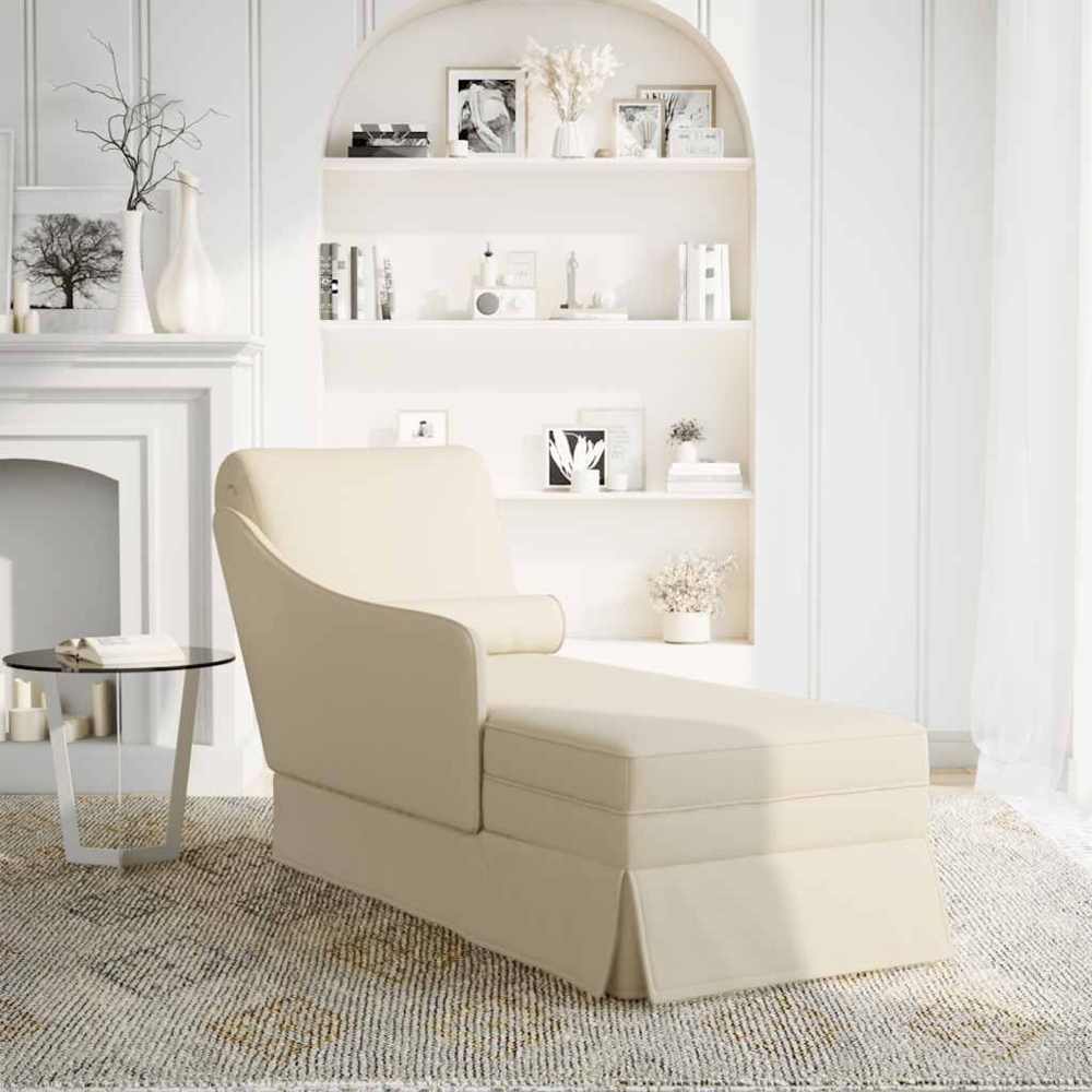 vidaXL Chaiselongue mit Nackenrolle und Rechter Armlehne Leinen 4009790 Bild 1