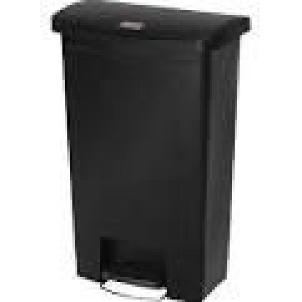 Rubbermaid Commercial Products Slim Jim 1883615 90 Litre Front Step Step-On Resin Wastebasket - Black Bild 1