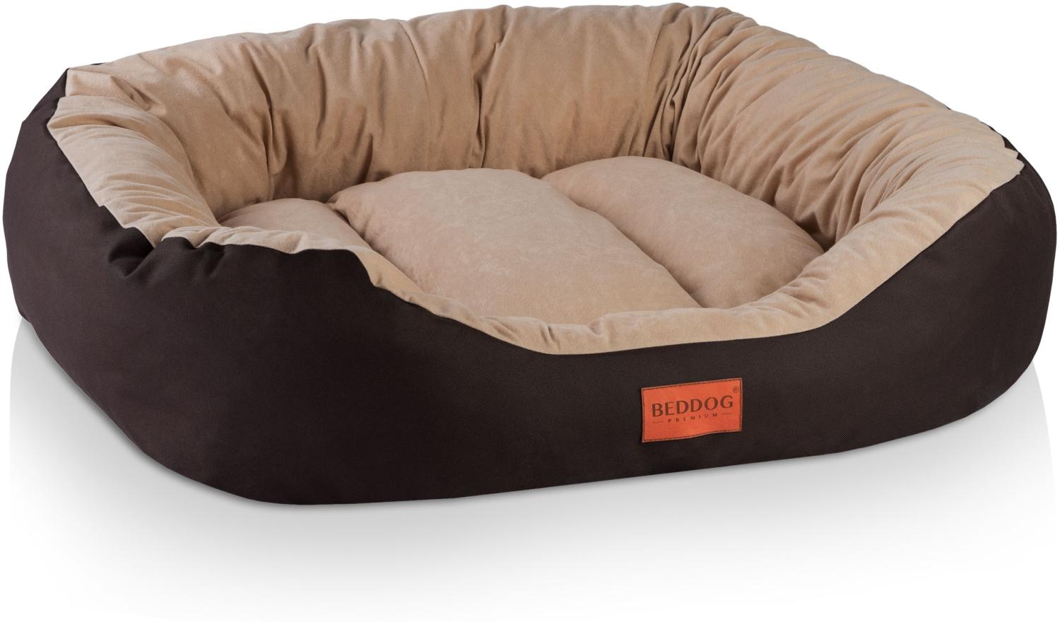 BedDog Hundebett Grosse Hunde - Hundekissen - Hundekorb - Ovales Hundekörbchen - Hundesofa - Hundebetten für Große Hunde - Dog Bed - Hunde Bett - Körbchen Hund aus Alicante-Gewebe XL, MELANGE (beige/braun) Bild 1