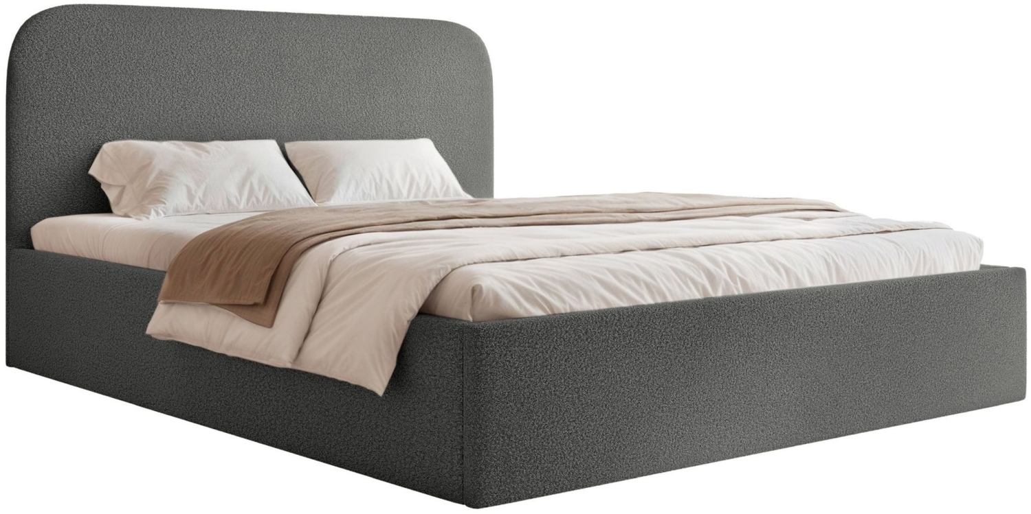 Selsey 'Sonvivo' Polsterbett mit Bettkasten, Bouclé, dunkelgrau, 140x200 Bild 1