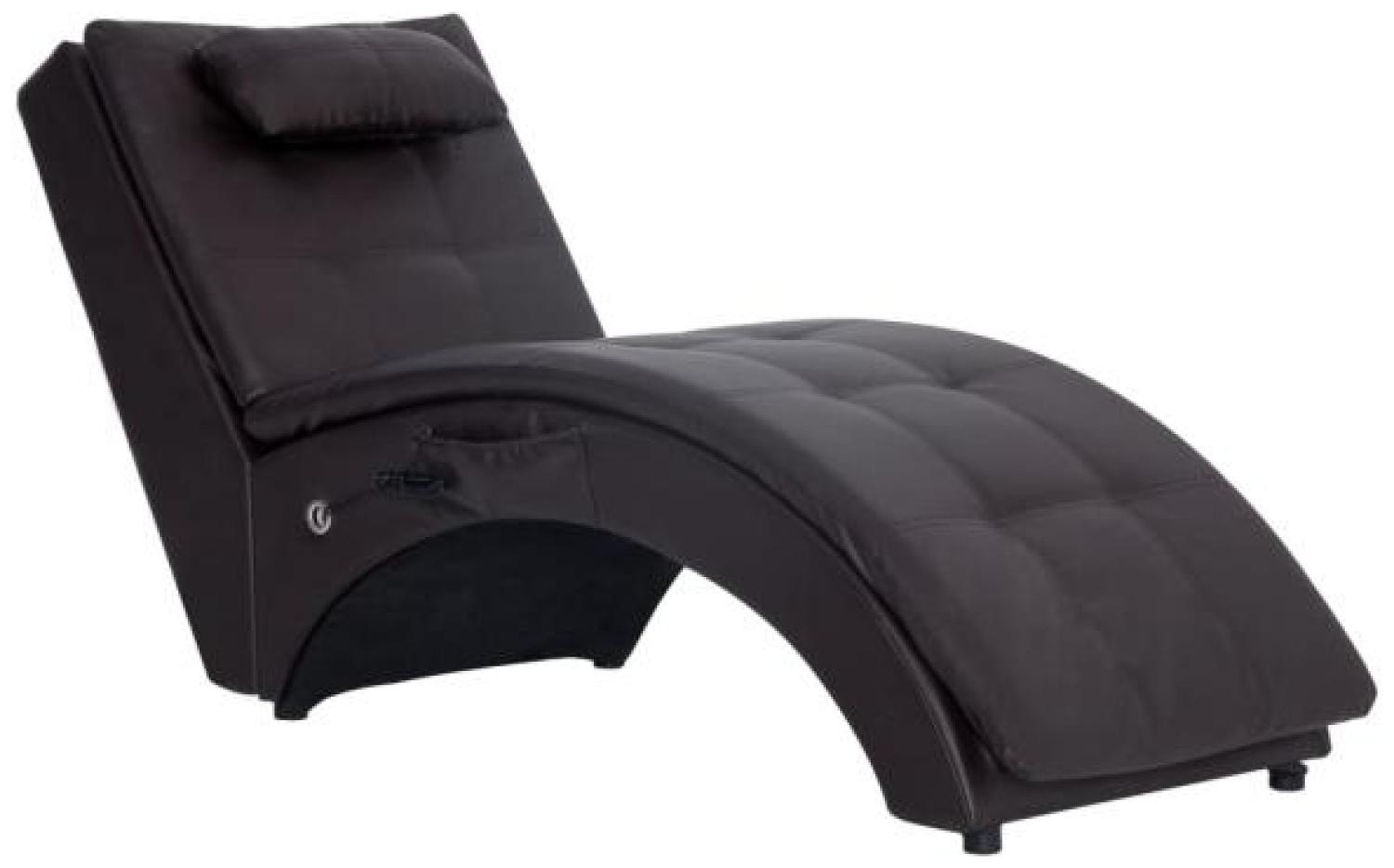 vidaXL Massage Chaiselongue mit Kissen Braun Kunstleder 281346 Bild 1