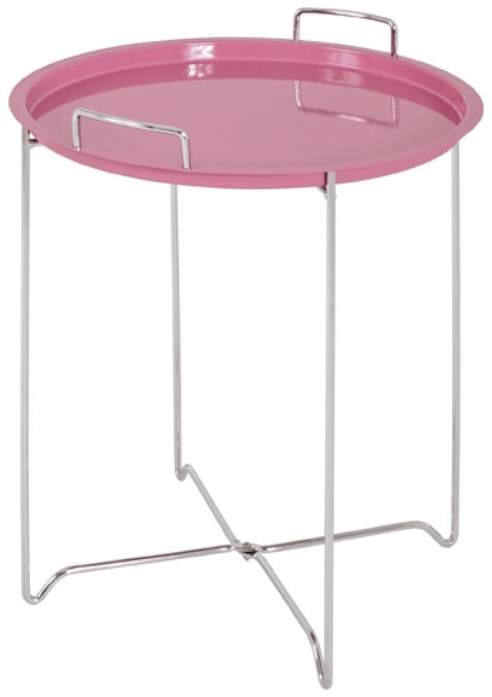 Beistelltisch >Marion< in chrom-pink aus Stahl, Metall - 51cm (H) Bild 1