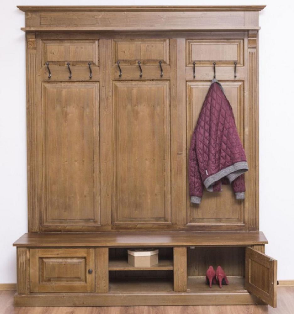 Casa Padrino Landhausstil Garderobe Braun 180 x 41 x H. 210 cm - Massivholz Garderobenschrank - Landhausstil Garderoben Möbel Bild 1