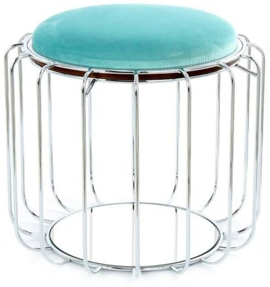 Beistelltisch / Pouf Comfortable 110 Mint / Silber Bild 1