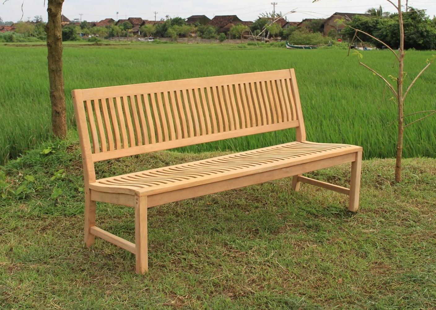 Premium Teak Gartenbank Kingsbury Teakbank Parkbank Teakbank nachhaltig 180cm Bild 1