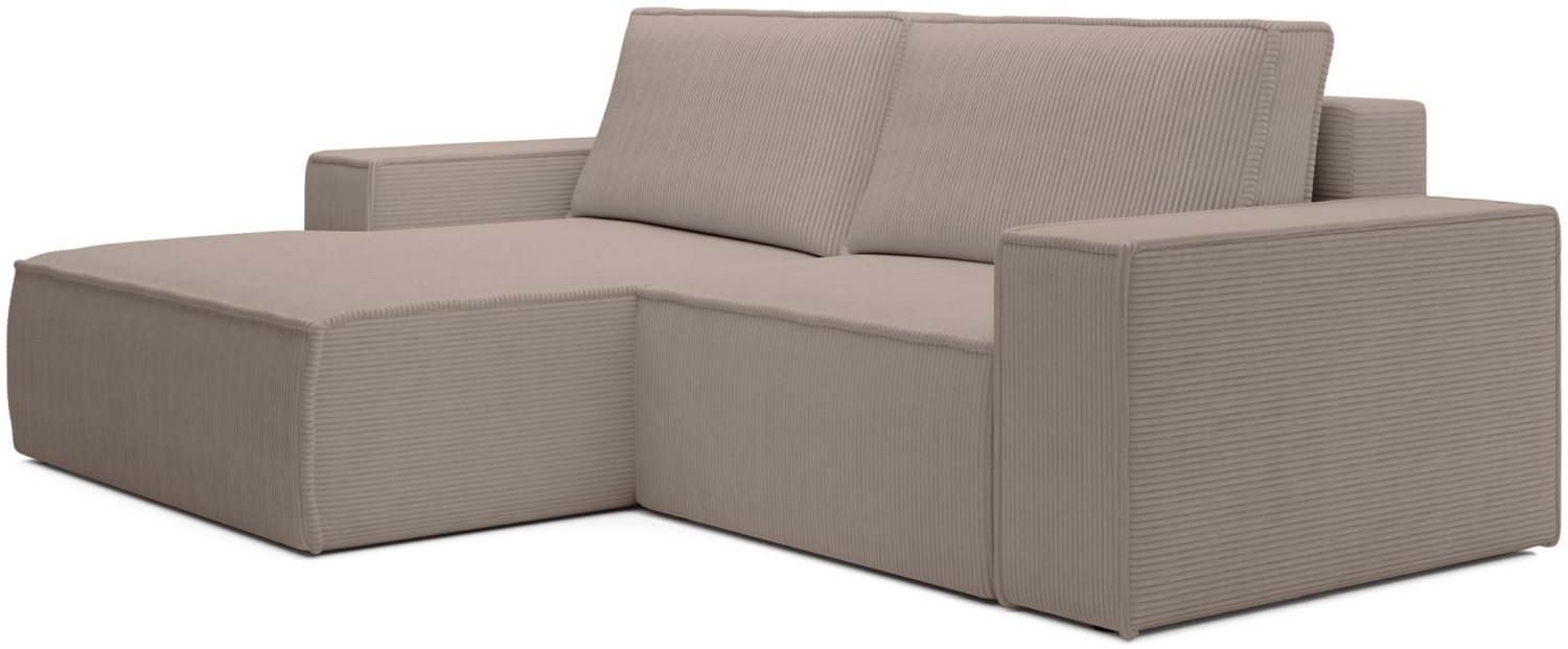 Selsey 'Farese Mini' Ecksofa mit Cordbezug, Schlaffunktion und Stauraum, Beige, links Bild 1