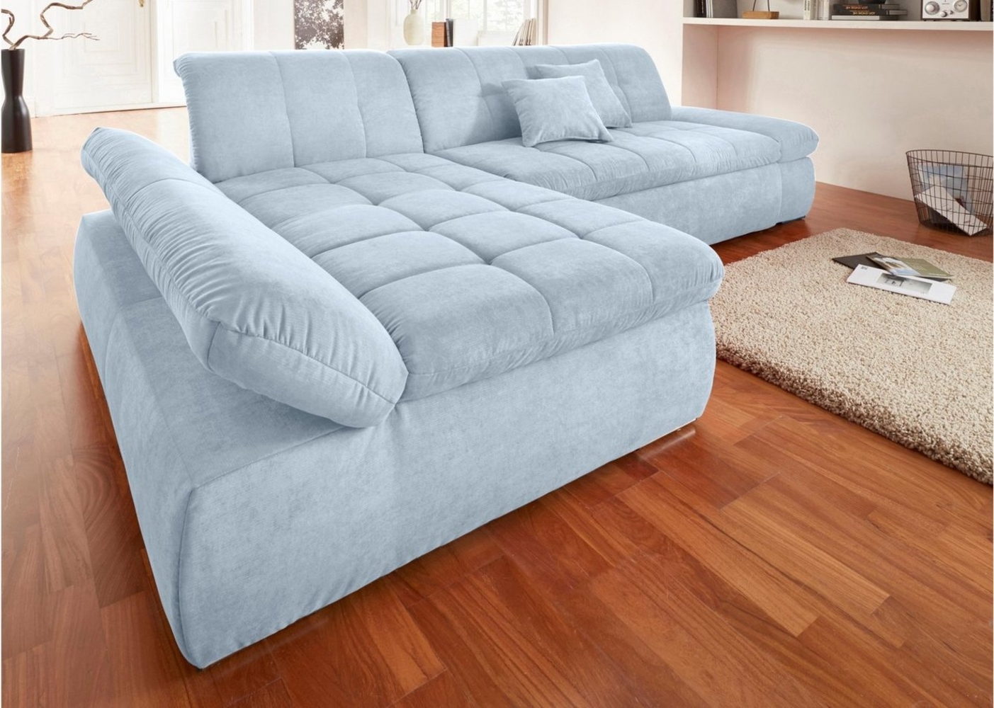 DOMO collection Ecksofa NMoric XXL, B/T/H: 300/172/80cm, Revamierenabschluss L-Form, wahlweise mit Bettfunktion und Armlehnverstel,lung Bild 1