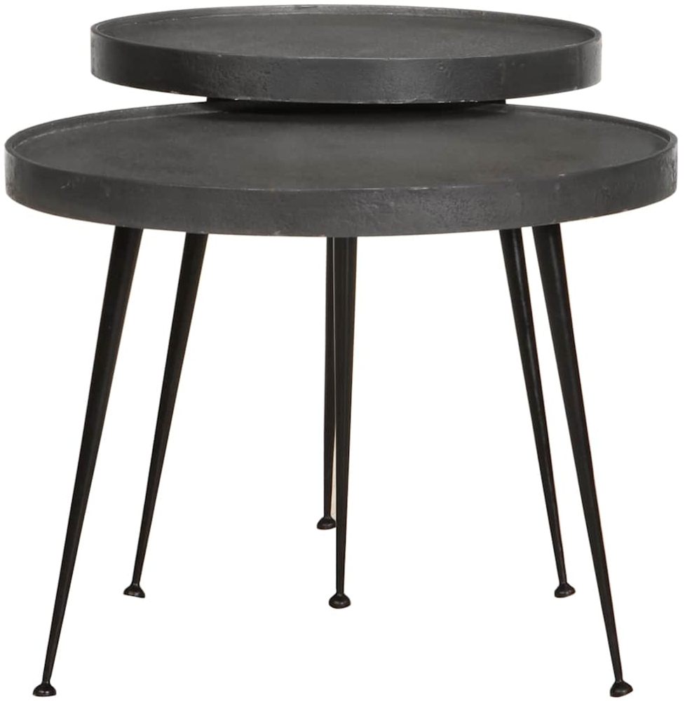 vidaXL Couchtisch 2 Stk. Schwarz Holzwerkstoff 373636 Bild 1