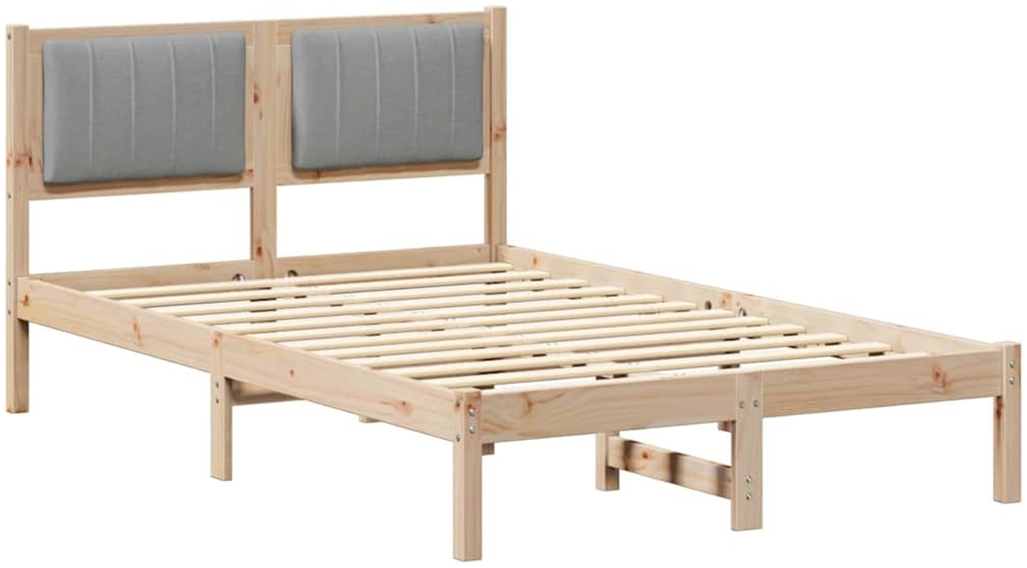 vidaXL Bettgestell mit gepolstertem Kopfteil Hellgrau 120 x 200 cm 878259 Bild 1