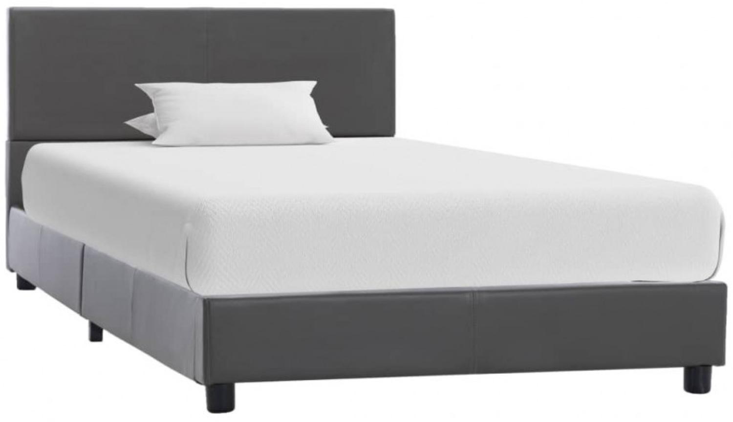 vidaXL Bettgestell Grau Kunstleder 90x200 cm [284774] Bild 1