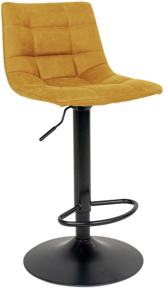 Barstuhl, Samt, senfgelb, schwarze Beine, HN1004 Bild 1