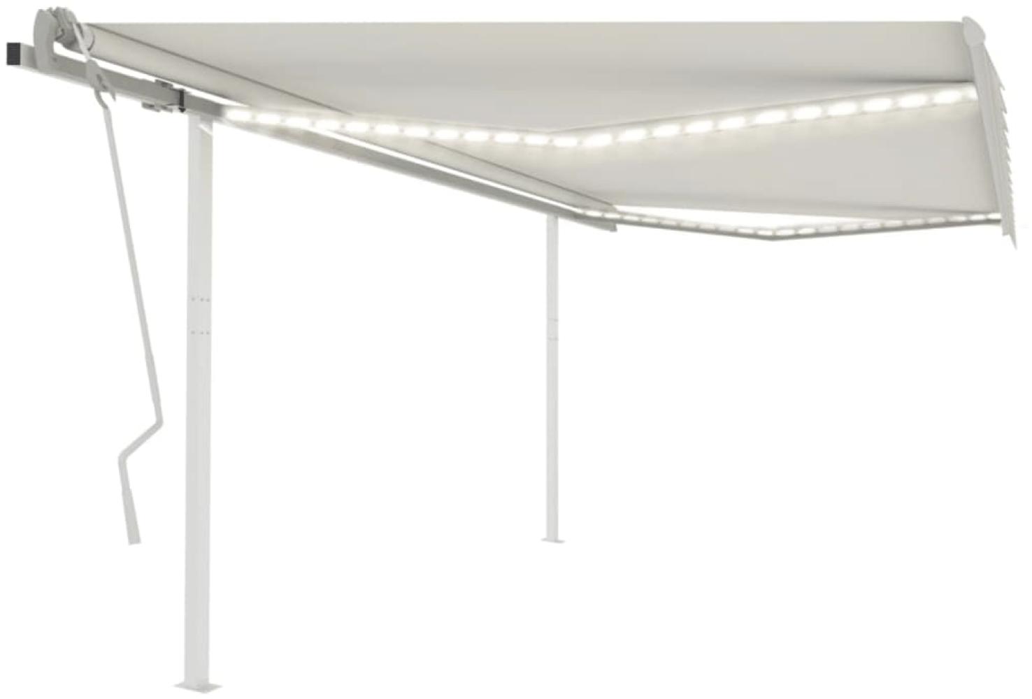 Markise Manuell Einziehbar mit LED 4,5x3 m Creme 3069962 Bild 1