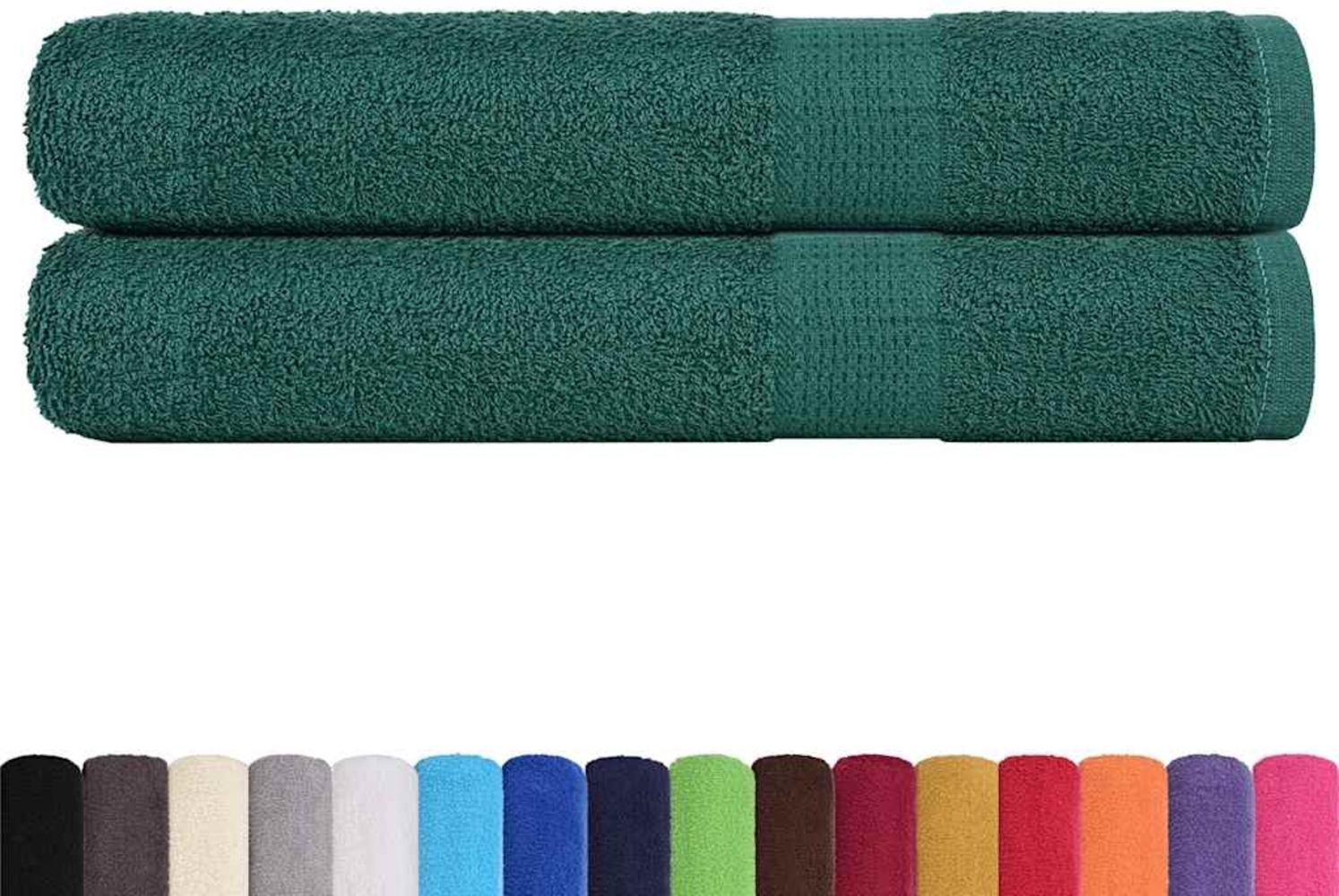 vidaXL Saunatücher 2 Stk. Grün 80x200 cm 360 g/m² 100% Baumwolle 136863 Bild 1