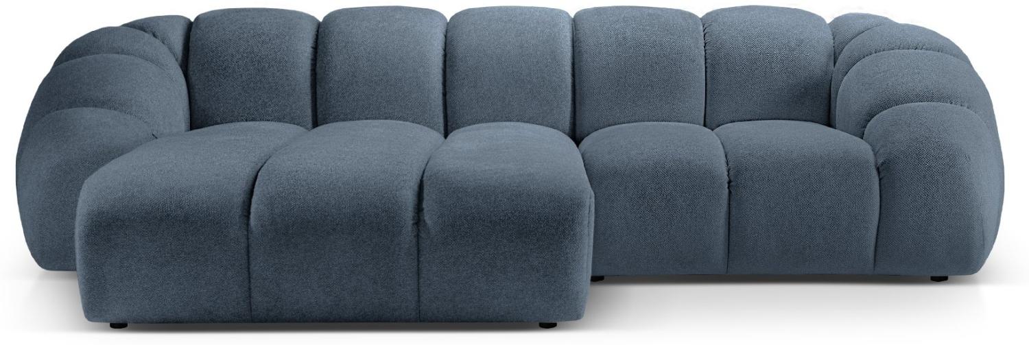 Micadoni Ecksofa Diana 3-Sitzer Links Strukturierter Samtstoff Jeansblau Bild 1