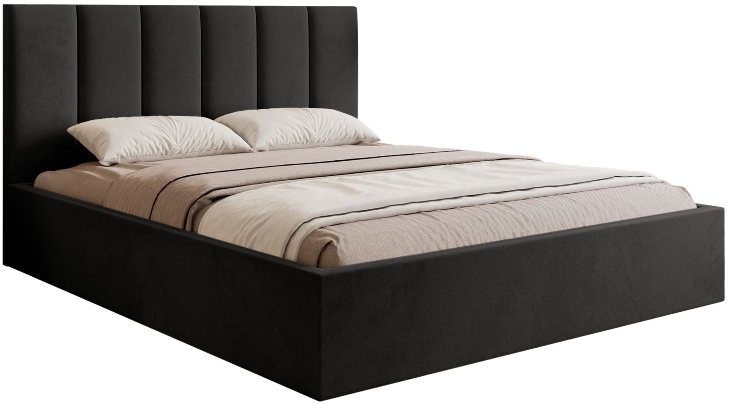 Selsey 'Masego' Polsterbett mit Bettkasten und Veloursbezug, Dunkelgrau, 180x200 cm Bild 1