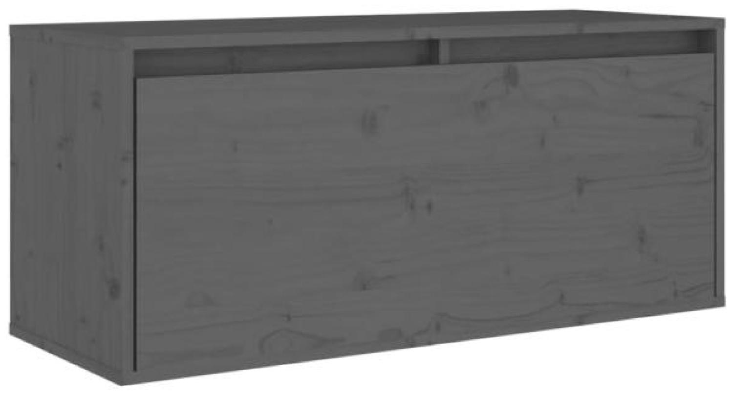 vidaXL Wandschrank Grau 80x30x35 cm Massivholz Kiefer 813459 Bild 1
