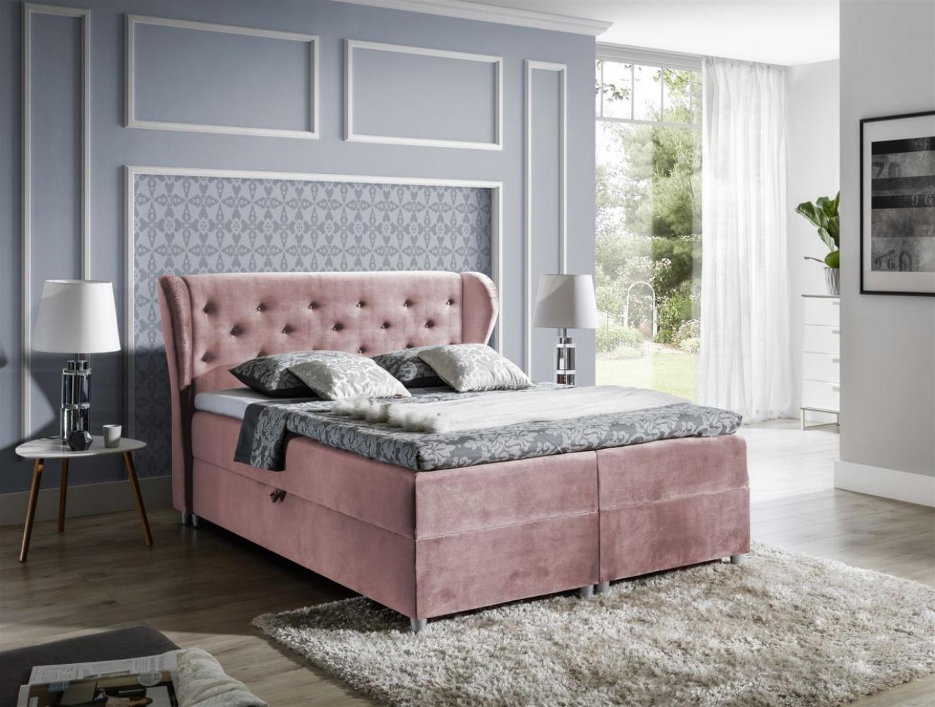 Boxspringbett ARIANNA 120x200cm Stoff Solonrose Bild 1