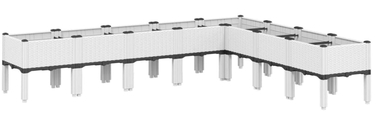 vidaXL Pflanzkasten mit Beinen Weiß 200x160x42 cm PP 367914 Bild 1