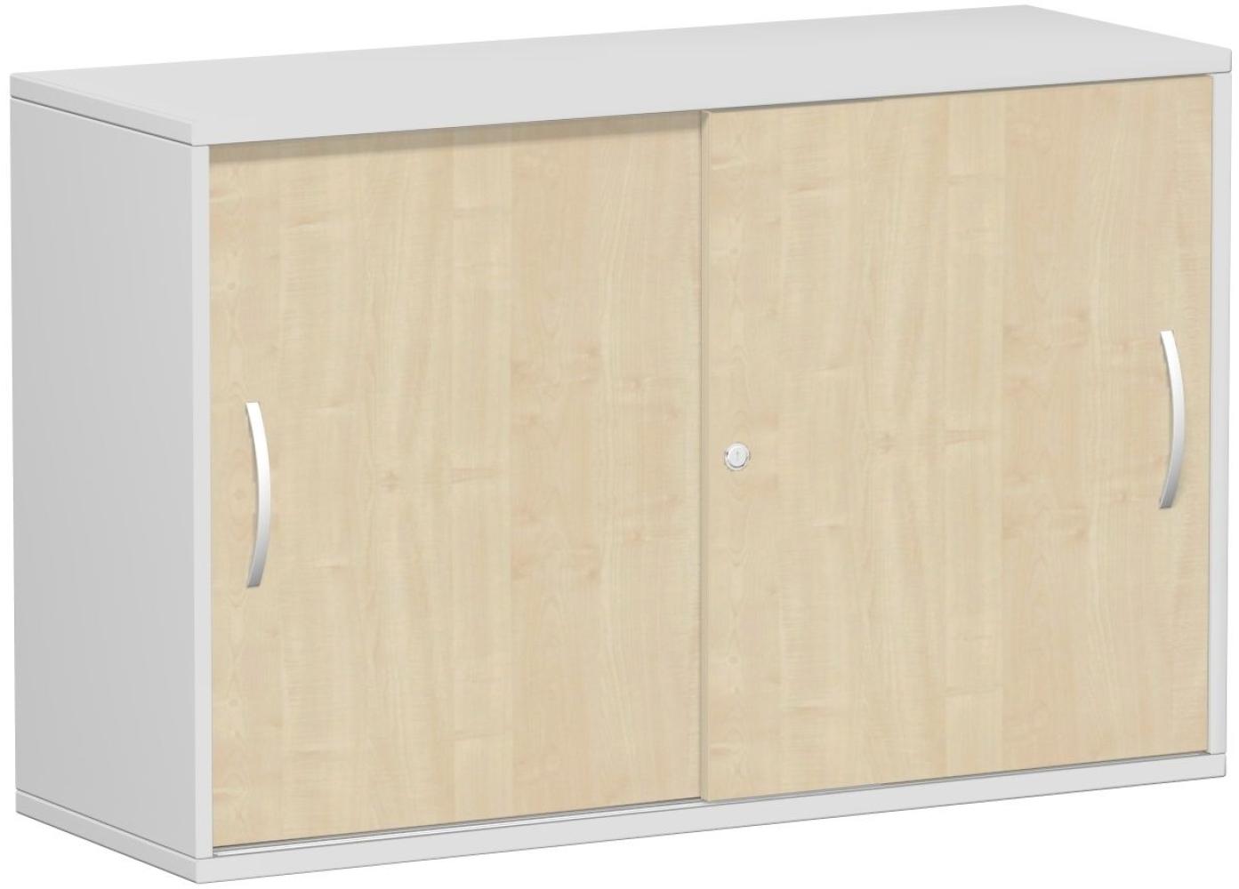 Schiebetürenschrank Oberboden 25 mm, 120x42x80cm, Ahorn Lichtgrau Bild 1