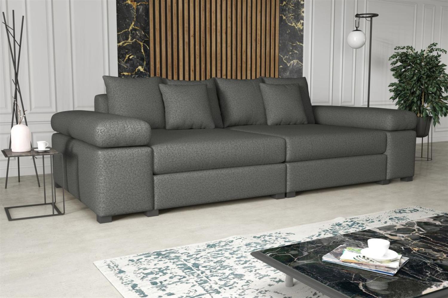 Big Sofa Couchgarnitur Megasofa Riesensofa AREZZO Stoff Now or Never Dunkelgrau Bild 1