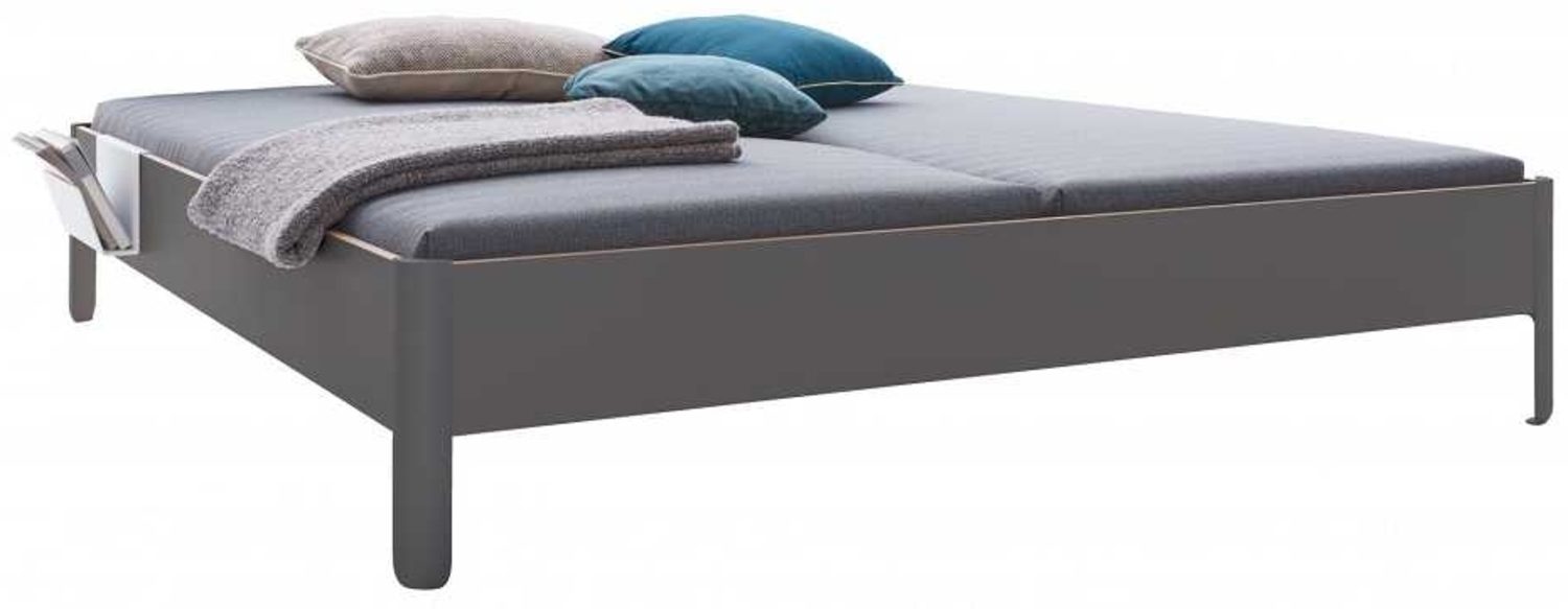 NAIT Doppelbett 180 x 220cm Anthrazit ohne Kopfteil Bild 1