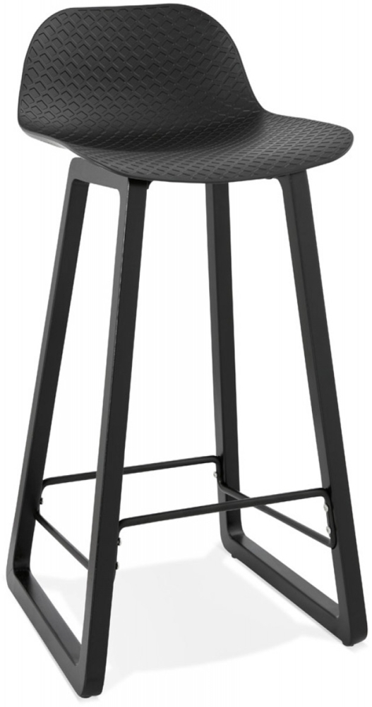 Mittelhoher Hocker SASHIMI MINI | Designer-Snackhocker mit schwarzem Sitz und schwarzen Holzbeinen | 46 x 47 x 86,5 cm Kadima Design Bild 1